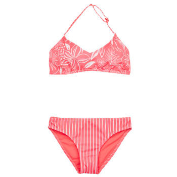 vaatteet Tytöt Kaksiosainen uimapuku Roxy VACAY FOR LIFE TRI BRA SET Vaaleanpunainen / Valkoinen