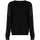 vaatteet Miehet Neulepusero Les Hommes LKK112 603A | Classic Fit Jumper with Nylon Detail on Sleeves Musta