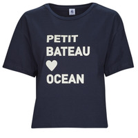 vaatteet Naiset Lyhythihainen t-paita Petit Bateau A06TM04 Laivastonsininen