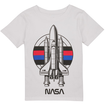 vaatteet Pojat Lyhythihainen t-paita Name it NKMNOBERT NASA SS TOP Valkoinen