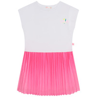 vaatteet Tytöt Lyhyt mekko Billieblush U12799-10P Valkoinen / Vaaleanpunainen