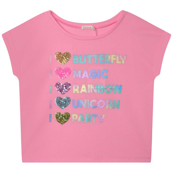 vaatteet Tytöt Lyhythihainen t-paita Billieblush U15B48-462 Vaaleanpunainen