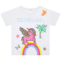 vaatteet Tytöt Lyhythihainen t-paita Billieblush U15B02-10P Valkoinen / Vaaleanpunainen