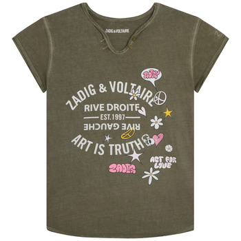vaatteet Tytöt Lyhythihainen t-paita Zadig & Voltaire  Khaki
