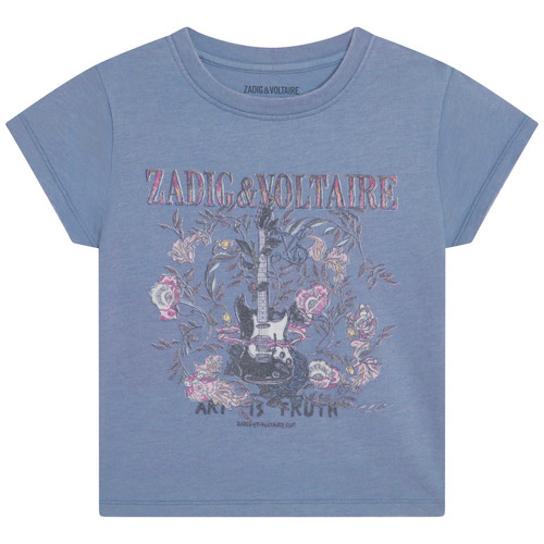 vaatteet Tytöt Lyhythihainen t-paita Zadig & Voltaire X15383-844-J Sininen