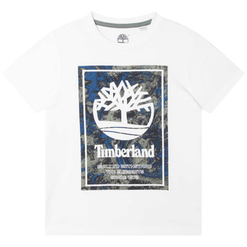 vaatteet Pojat Lyhythihainen t-paita Timberland T25T79-10P Valkoinen