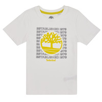 vaatteet Pojat Lyhythihainen t-paita Timberland T25T97 Valkoinen