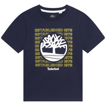 vaatteet Pojat Lyhythihainen t-paita Timberland T25T97 Laivastonsininen