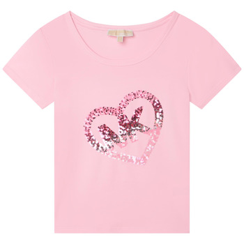 vaatteet Tytöt Lyhythihainen t-paita MICHAEL Michael Kors R15185-45T-C Vaaleanpunainen