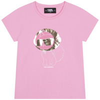 vaatteet Tytöt Lyhythihainen t-paita Karl Lagerfeld  Vaaleanpunainen