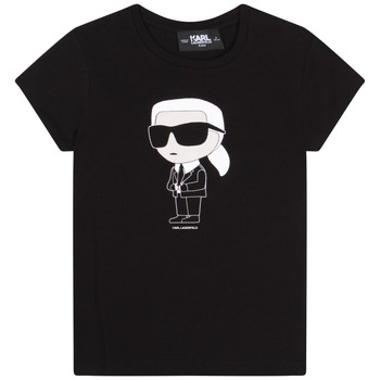 vaatteet Tytöt Lyhythihainen t-paita Karl Lagerfeld Z15418-09B-B Musta