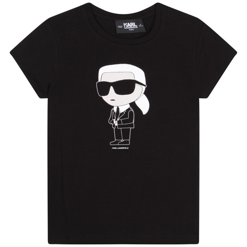 vaatteet Tytöt Lyhythihainen t-paita Karl Lagerfeld Z15418-09B-C Musta