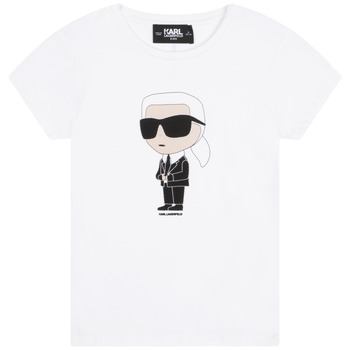 vaatteet Tytöt Lyhythihainen t-paita Karl Lagerfeld  Valkoinen