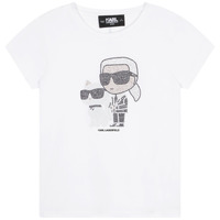 vaatteet Tytöt Lyhythihainen t-paita Karl Lagerfeld Z15420-10P-B Valkoinen