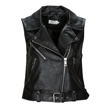Only ONLVERA FAUX LEATHER WAISTCOAT Musta