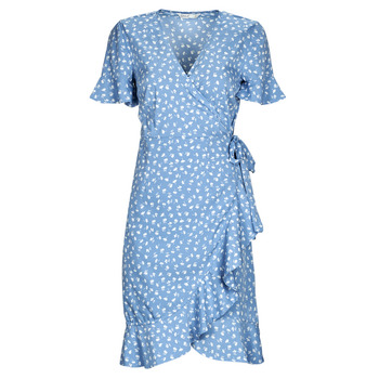 vaatteet Naiset Lyhyt mekko Only ONLOLIVIA S/S WRAP DRESS Sininen