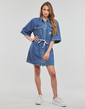 Calvin Klein Jeans UTILITY BELTED SHIRT DRESS Farkku