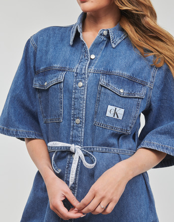 Calvin Klein Jeans UTILITY BELTED SHIRT DRESS Farkku