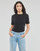 vaatteet Naiset Lyhythihainen t-paita Calvin Klein Jeans RIB SHORT SLEEVE TEE Musta