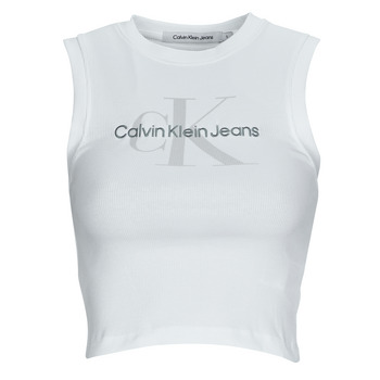 vaatteet Naiset Lyhythihainen t-paita Calvin Klein Jeans ARCHIVAL MONOLOGO RIB TANK TOP Valkoinen