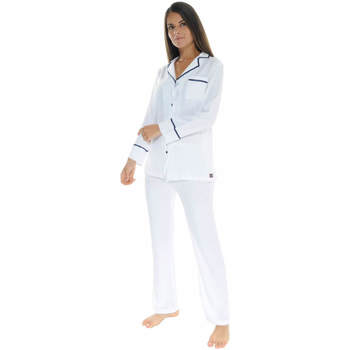 vaatteet Naiset pyjamat / yöpaidat Le Pyjama Français ROANNAISE Valkoinen