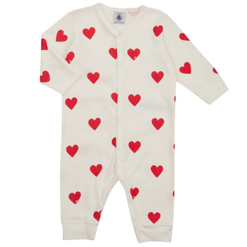 vaatteet Lapset pyjamat / yöpaidat Petit Bateau A00E901 Valkoinen / Punainen