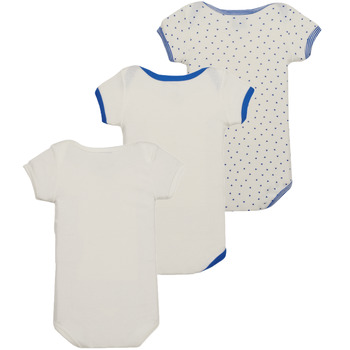 vaatteet Lapset pyjamat / yöpaidat Petit Bateau A074900 X3 Valkoinen / Sininen