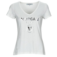 vaatteet Naiset Lyhythihainen t-paita Morgan DWONDER Valkoinen