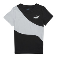 vaatteet Pojat Lyhythihainen t-paita Puma PUMA POWER CAT Musta / Valkoinen