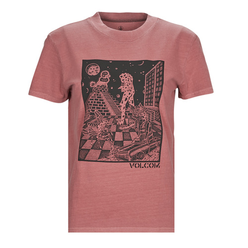 vaatteet Naiset Lyhythihainen t-paita Volcom VOLCHEDELIC TEE Vaaleanpunainen
