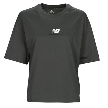 vaatteet Naiset Lyhythihainen t-paita New Balance Athletics 1/4 Zip Musta