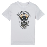 vaatteet Pojat Lyhythihainen t-paita Jack & Jones JORROXBURY TEE SS CREW NECK Valkoinen