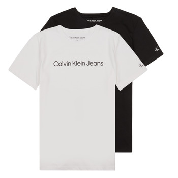 vaatteet Pojat Lyhythihainen t-paita Calvin Klein Jeans CKJ LOGO 2-PACK T-SHIRT X2 Musta / Valkoinen