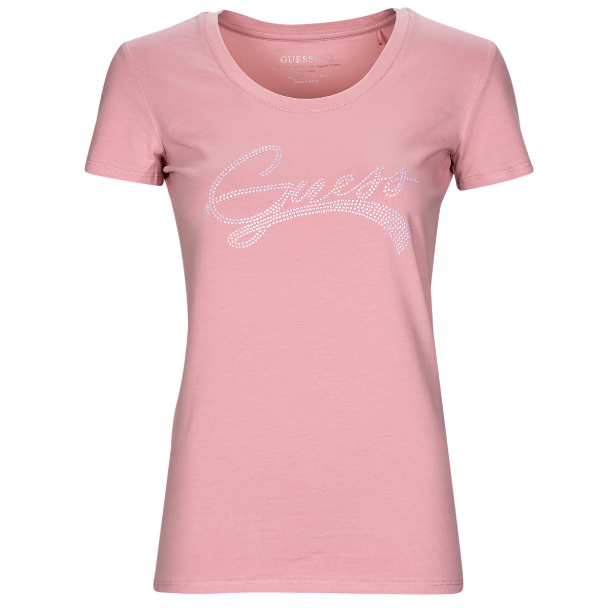vaatteet Naiset Lyhythihainen t-paita Guess SS RN ADELINA TEE Vaaleanpunainen