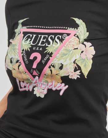 Guess SS CN TRIANGLE FLOWERS TEE Musta