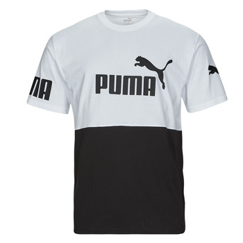 vaatteet Miehet Lyhythihainen t-paita Puma PUMA POWER COLORBLOCK Musta / Valkoinen
