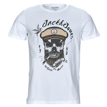 vaatteet Miehet Lyhythihainen t-paita Jack & Jones JORROXBURY TEE SS CREW NECK Valkoinen