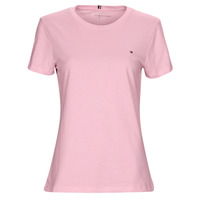 vaatteet Naiset Lyhythihainen t-paita Tommy Hilfiger NEW CREW NECK TEE Vaaleanpunainen
