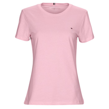vaatteet Naiset Lyhythihainen t-paita Tommy Hilfiger NEW CREW NECK TEE Vaaleanpunainen