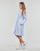 vaatteet Naiset Lyhyt mekko Tommy Hilfiger ITHAKA KNEE SHIRT-DRESS LS Valkoinen / Sininen
