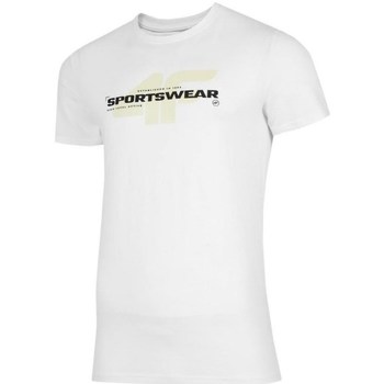 vaatteet Miehet Lyhythihainen t-paita 4F TSM032 Valkoinen