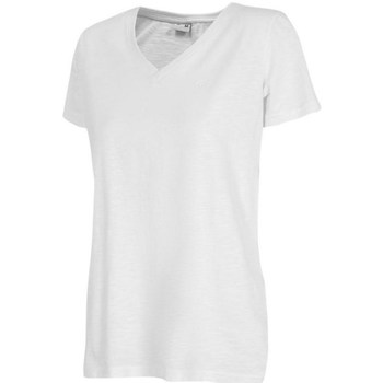 vaatteet Naiset Lyhythihainen t-paita 4F TSD352 Valkoinen