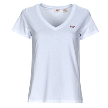 vaatteet Naiset Lyhythihainen t-paita Levi's PERFECT VNECK Valkoinen