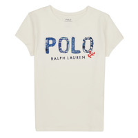 vaatteet Tytöt Lyhythihainen t-paita Polo Ralph Lauren SS POLO TEE-KNIT SHIRTS-T-SHIRT Valkoinen