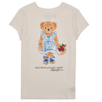 vaatteet Tytöt Lyhythihainen t-paita Polo Ralph Lauren BEAR SS TEE Vaalea
