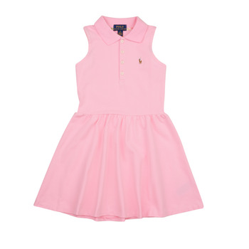vaatteet Tytöt Lyhyt mekko Polo Ralph Lauren SL POLO DRES-DRESSES-DAY DRESS Vaaleanpunainen