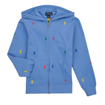 vaatteet Pojat Svetari Polo Ralph Lauren LS FZ HD-KNIT SHIRTS-SWEATSHIRT Sininen / Taivaansininen