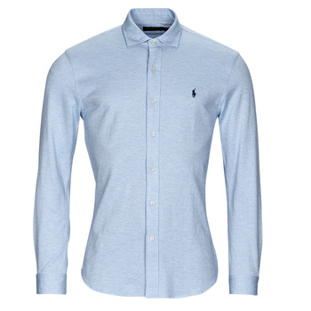 vaatteet Miehet Pitkähihainen paitapusero Polo Ralph Lauren CHEMISE COUPE DROITE Sininen / Taivaansininen / Valkoinen