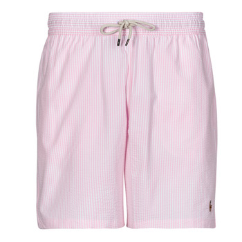 vaatteet Miehet Uima-asut / Uimashortsit Polo Ralph Lauren MAILLOT DE BAIN A RAYURES EN COTON MELANGE Vaaleanpunainen / Valkoinen / Valkoinen / koralli / Vaaleanpunai