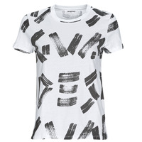 vaatteet Naiset Lyhythihainen t-paita Desigual TS_GLASGOW Valkoinen / Musta